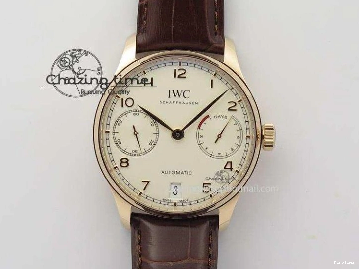 MIROTIME 0416 Breathable Portuguese Real PR IW500127 ZF 1:1 Best Edition Gray Red Dial On Black Leather Strap A 7332